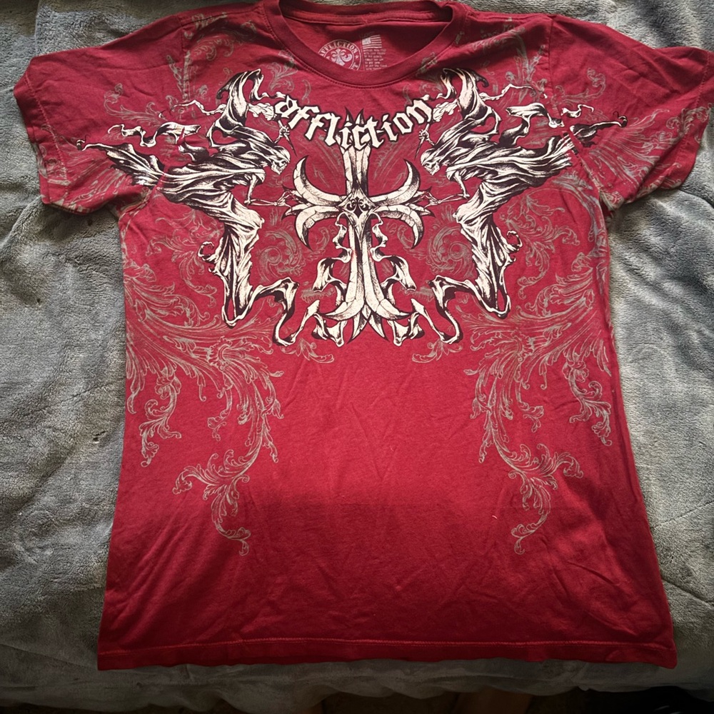 Affliction Red Graphic Men's Shirt